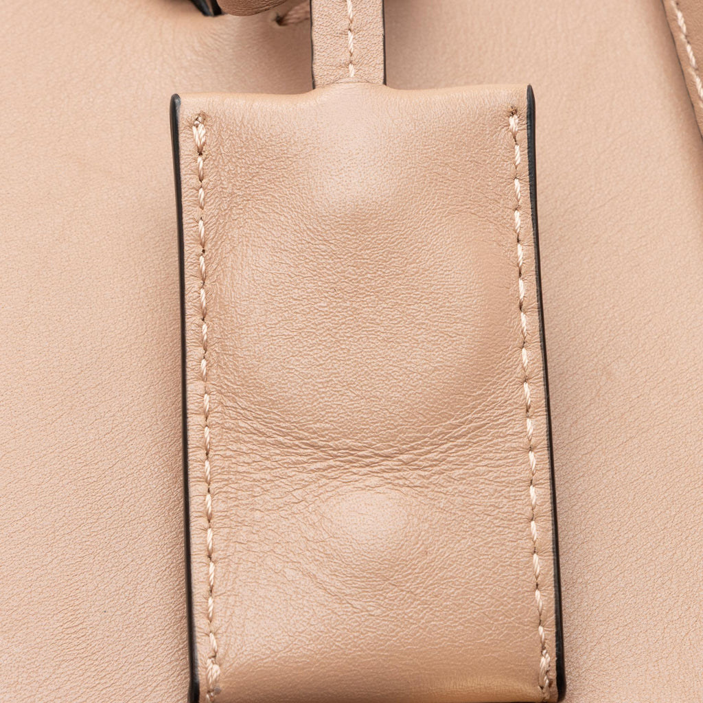 Valentino Calfskin Demilune Rockstud Small Double Handle Satchel (SHF-23417)
