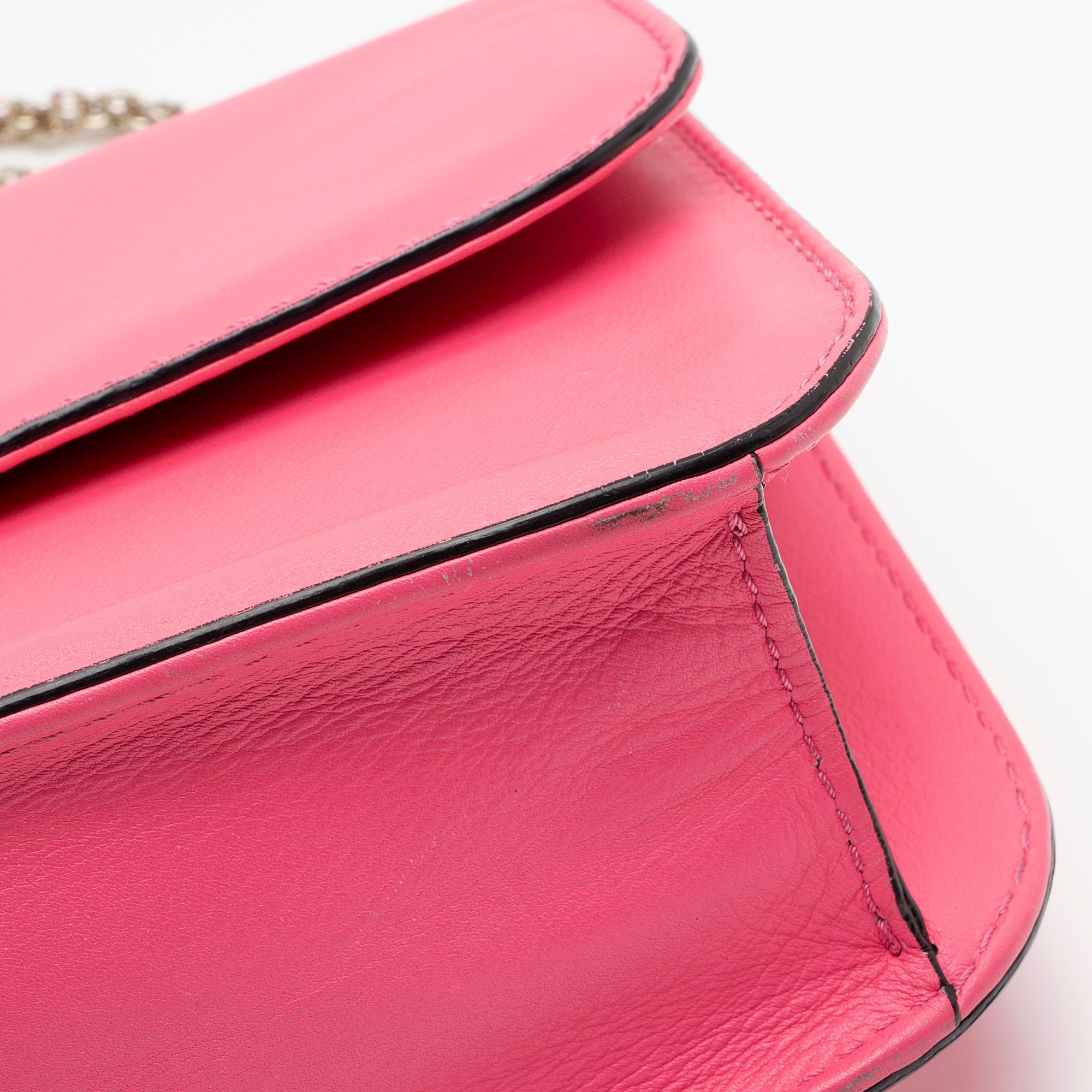 Valentino Calfskin Glam Lock Medium Shoulder Bag