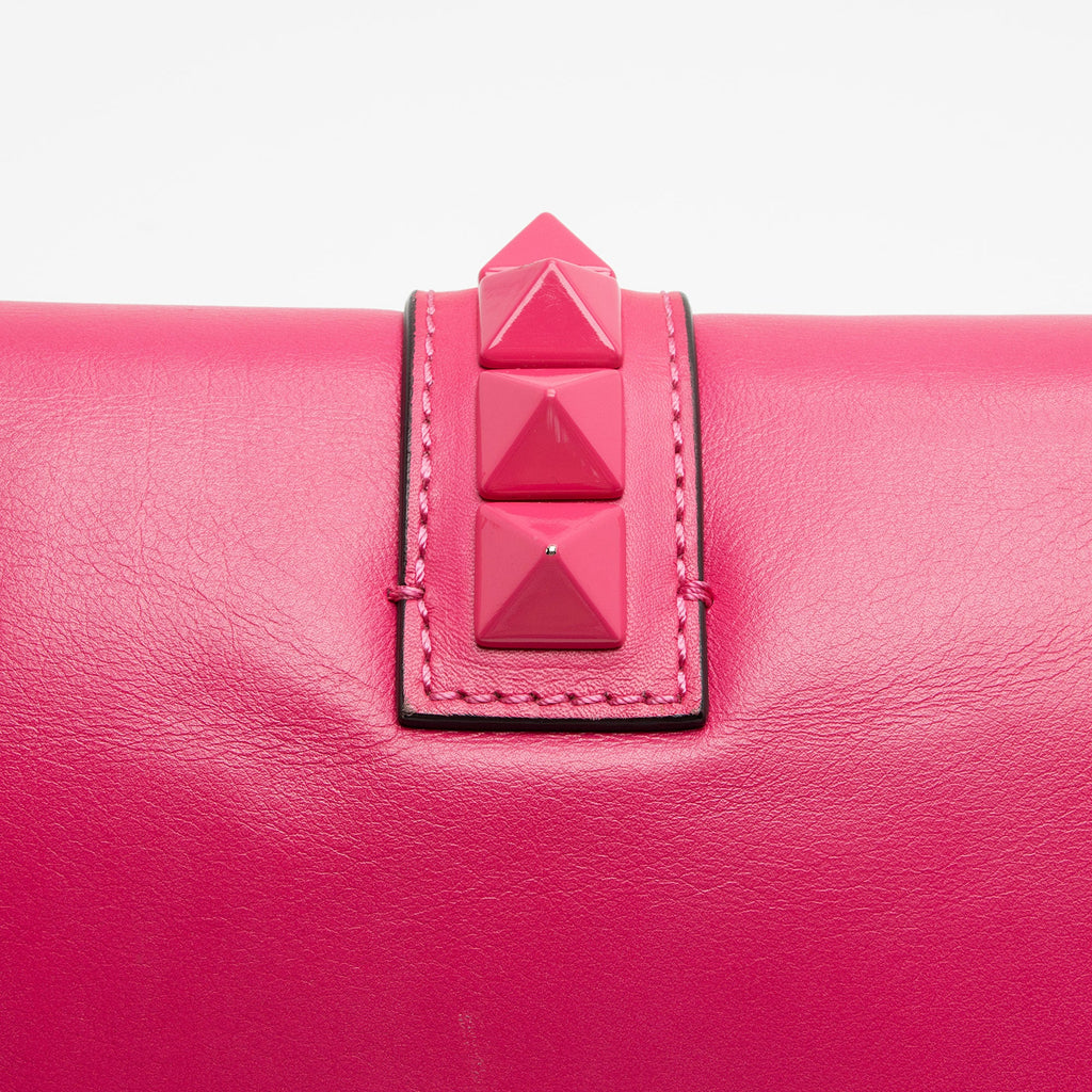 Valentino Calfskin Glam Lock Medium Shoulder Bag (SHF-H9eHek)