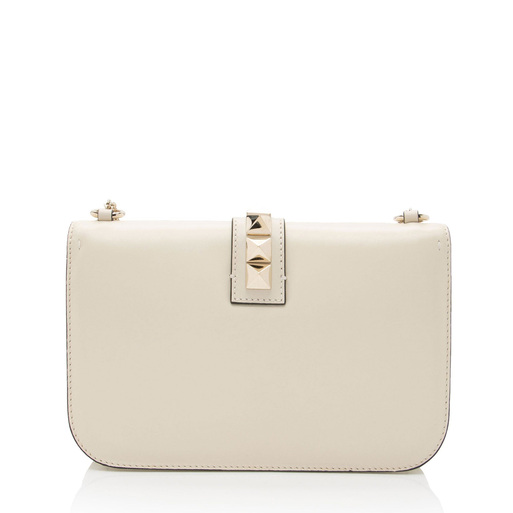 Valentino Calfskin Glam Lock Medium Shoulder Bag (SHF-FkE6xo)