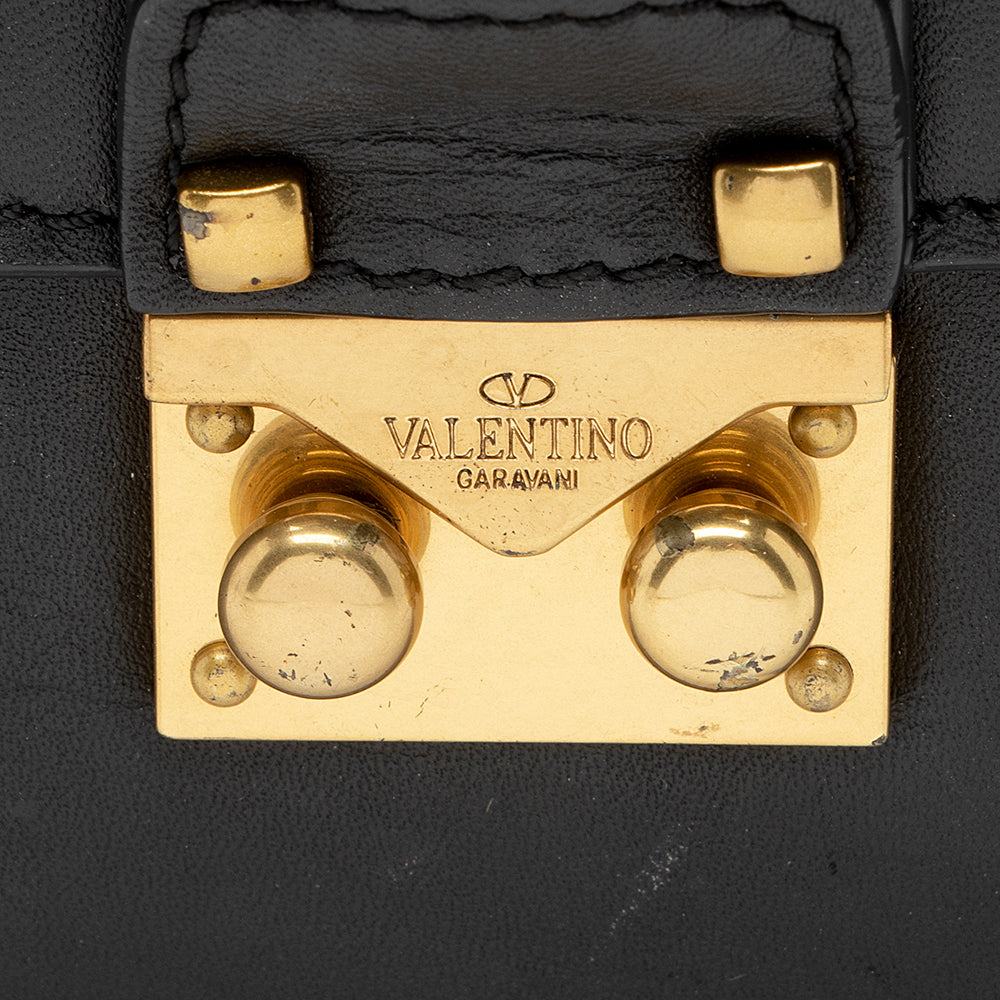 Valentino Calfskin Glam Lock Small Shoulder Bag - FINAL SALE (SHF-19505)