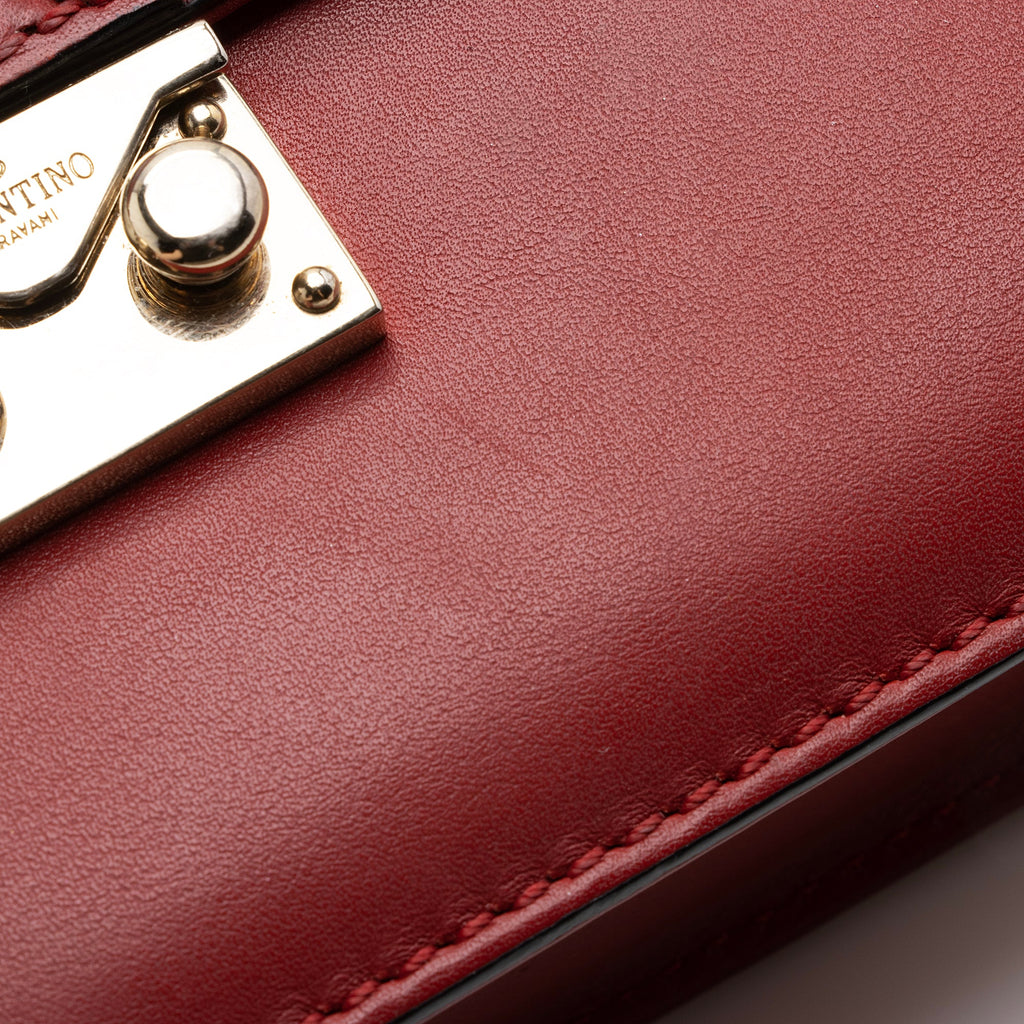 Valentino Calfskin Glam Lock Small Shoulder Bag (SHF-22684)