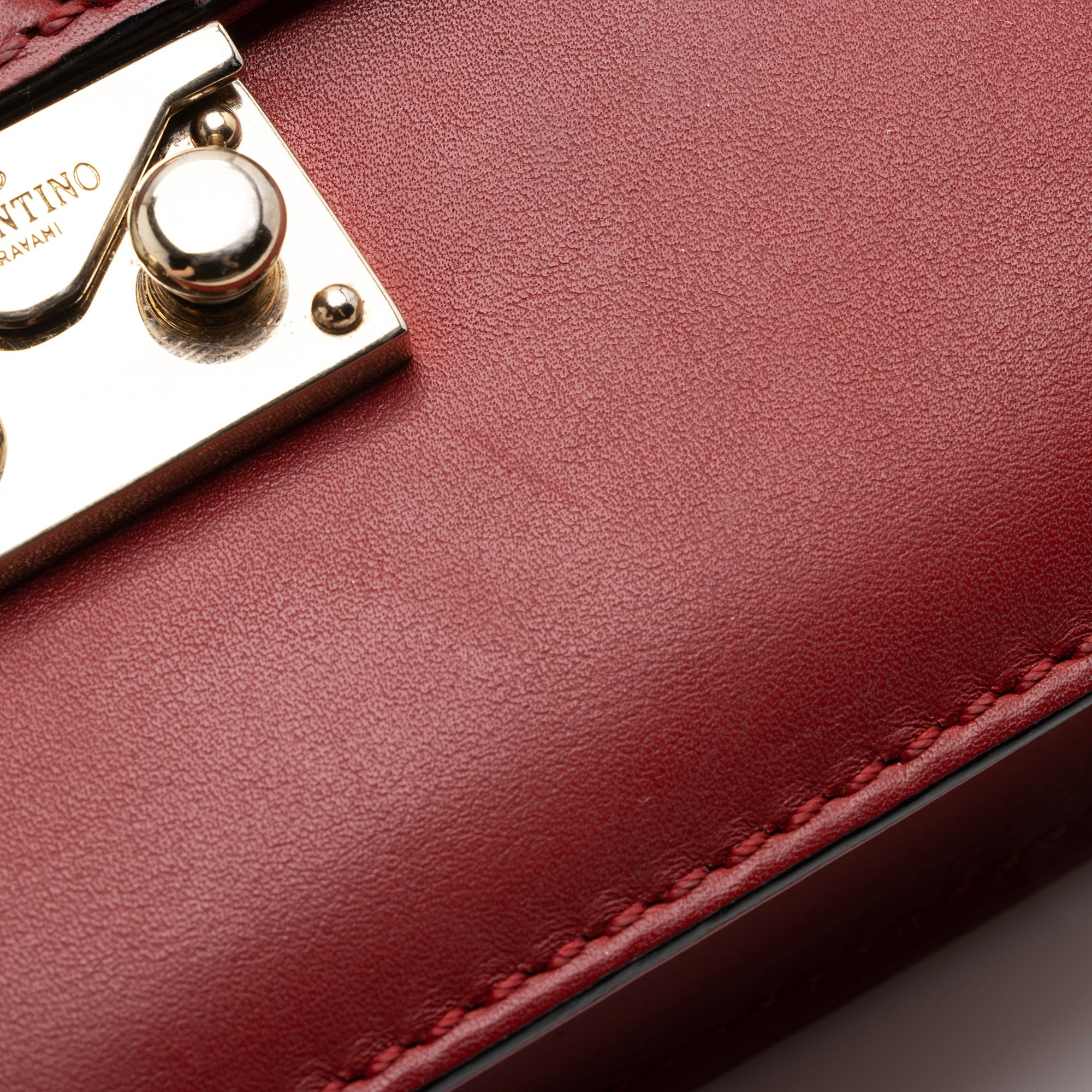 Valentino Calfskin Glam Lock Small Shoulder Bag (SHF-22684)