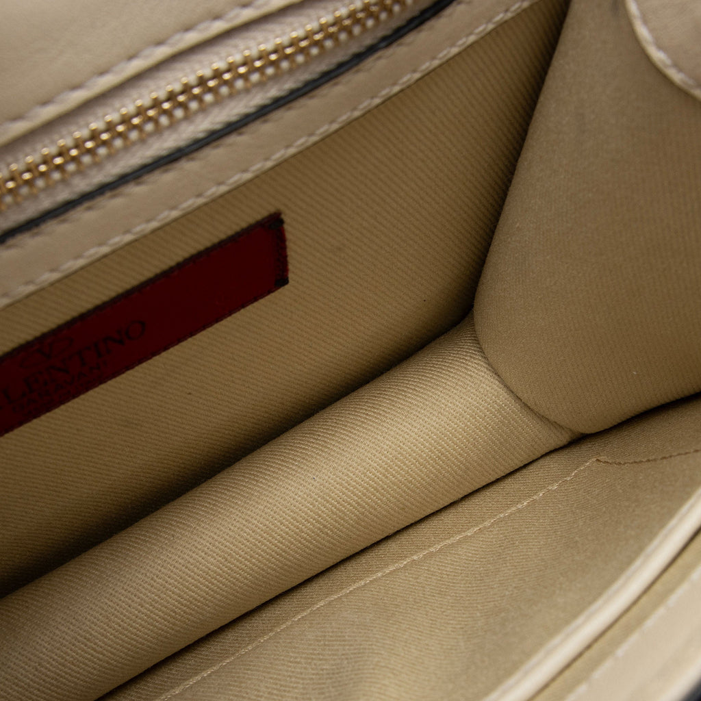 Valentino Calfskin Glam Lock Small Shoulder Bag (SHF-EgjKxt)
