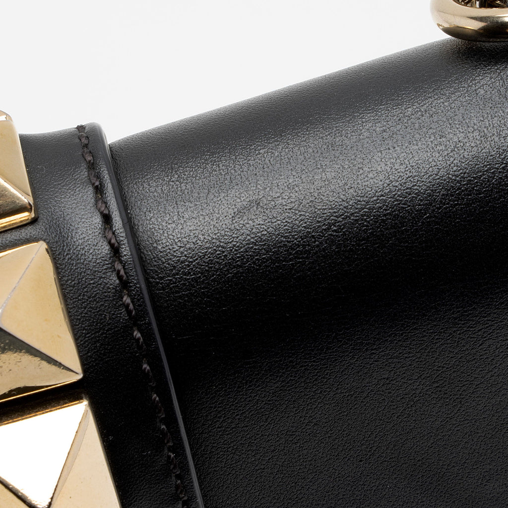 Valentino Calfskin Glam Lock Small Shoulder Bag (SHF-lIUmOS)