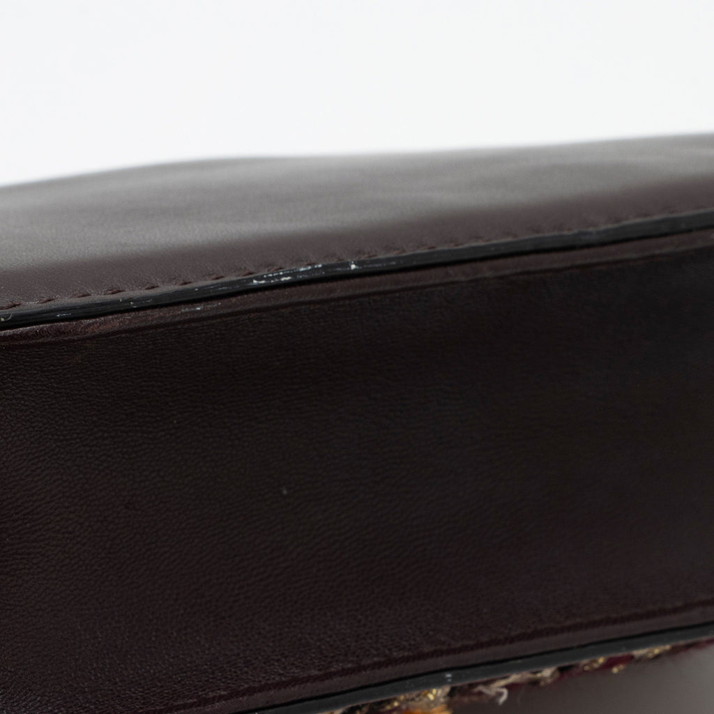 Valentino Calfskin Painted Feathers Glam Lock Small Shoulder Bag (SHF-swe4xg)