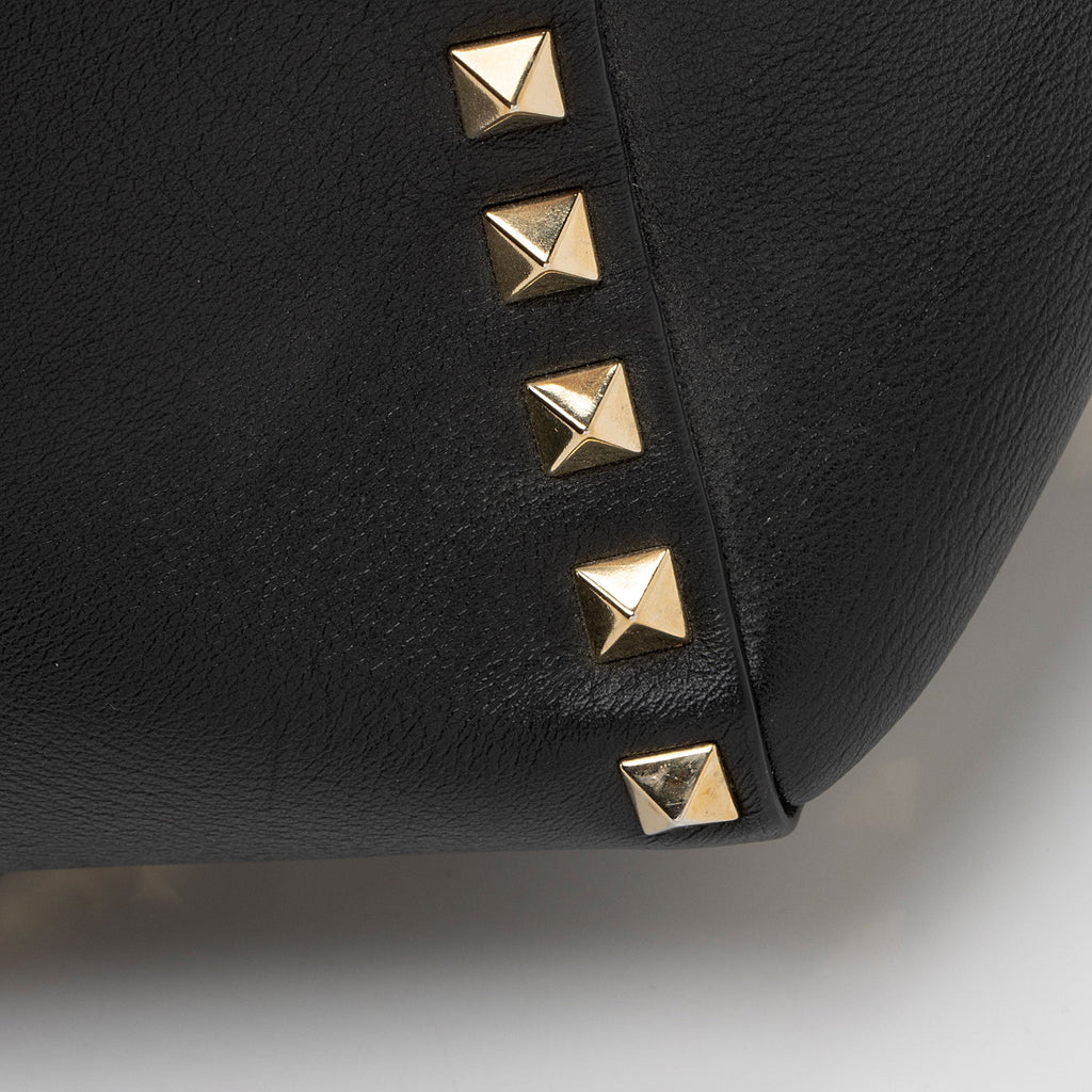Valentino Calfskin Rockstud Double Handle Medium Tote