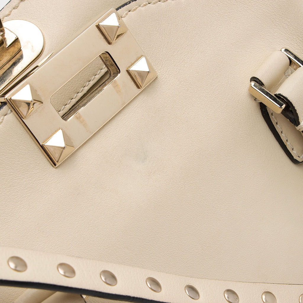 Valentino Calfskin Rockstud Double Handle Mini Tote (SHF-VEoJao)