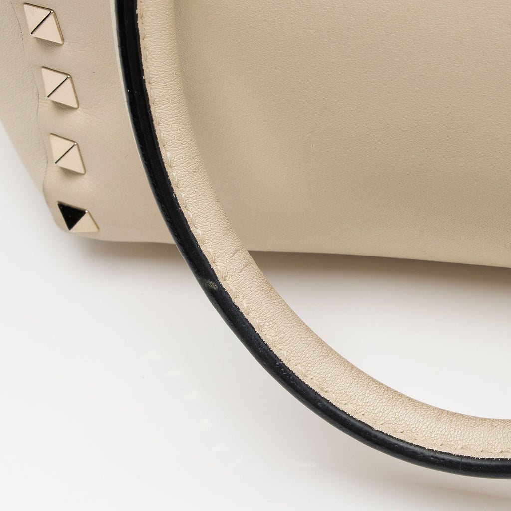 Valentino Calfskin Rockstud Double Handle Mini Tote (SHF-VEoJao)