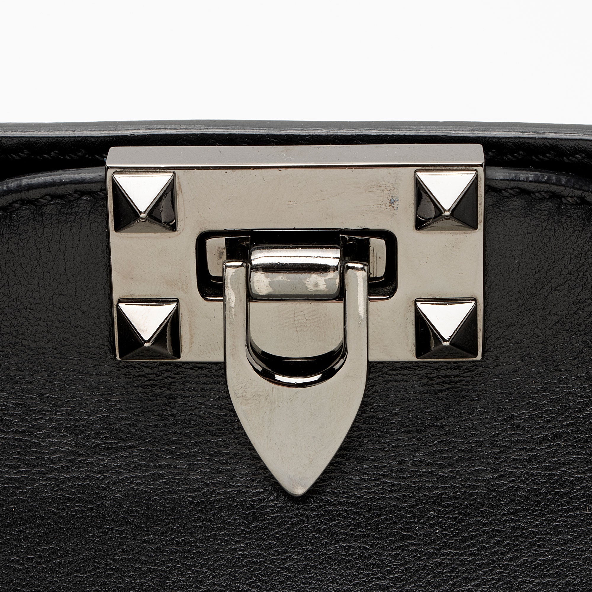 Valentino Calfskin Rockstud Double Handle Small Tote (SHF-jtnTAO)