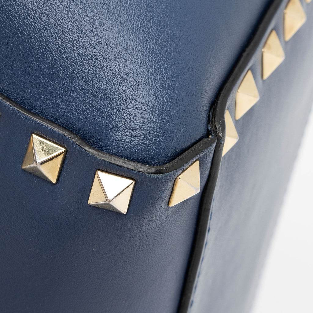 Valentino Calfskin Rockstud Double Handle Small Tote (SHF-WyhIHB)