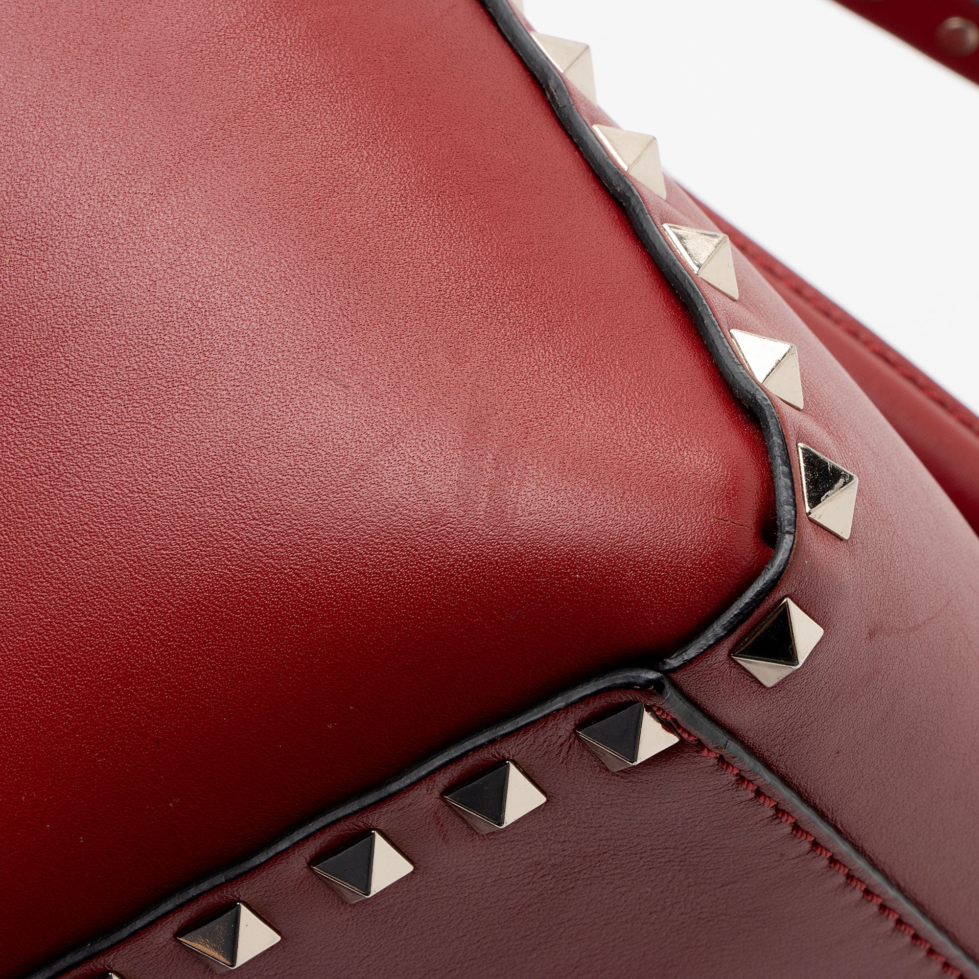 Valentino Calfskin Rockstud Double Handle Small Tote