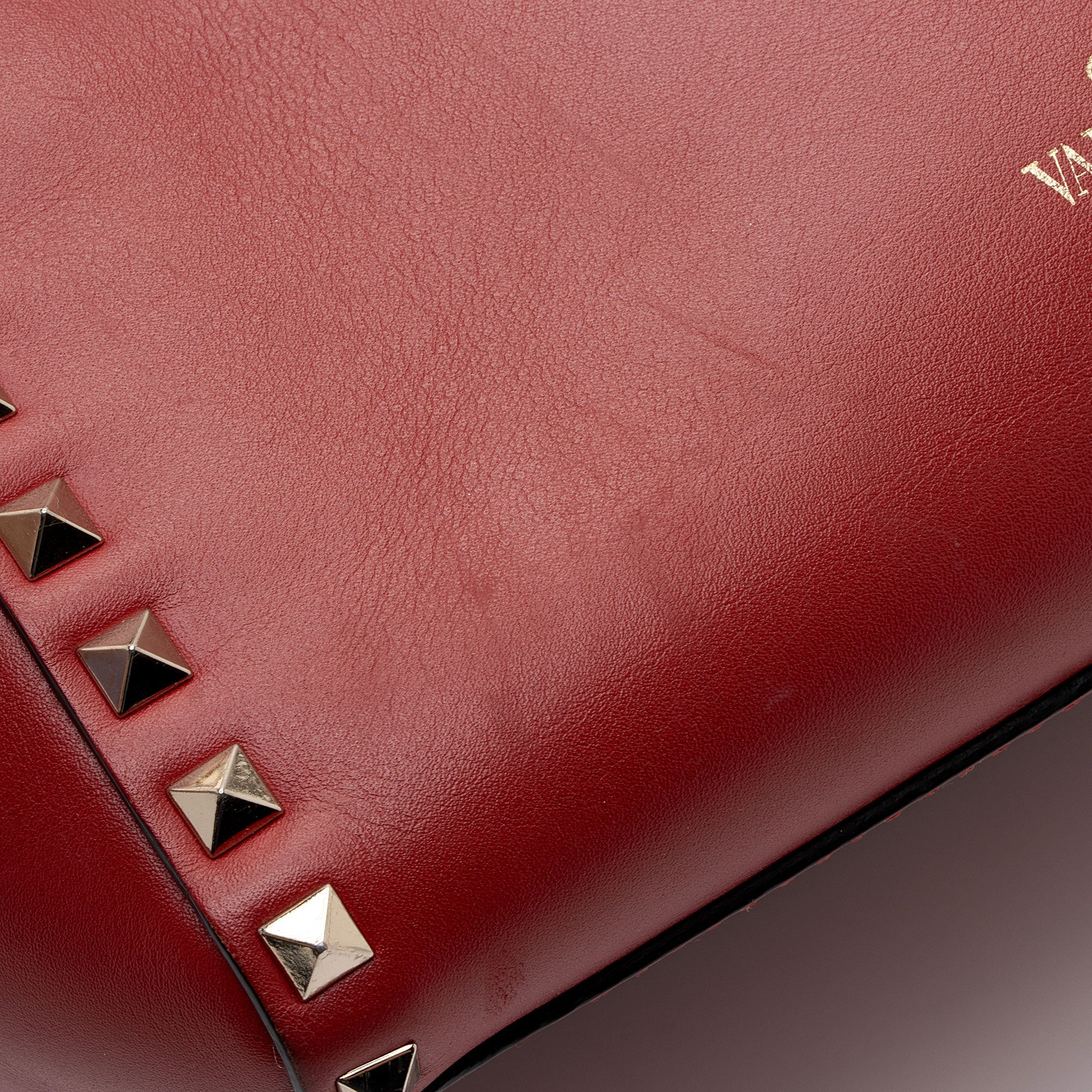 Valentino Calfskin Rockstud Double Handle Small Tote