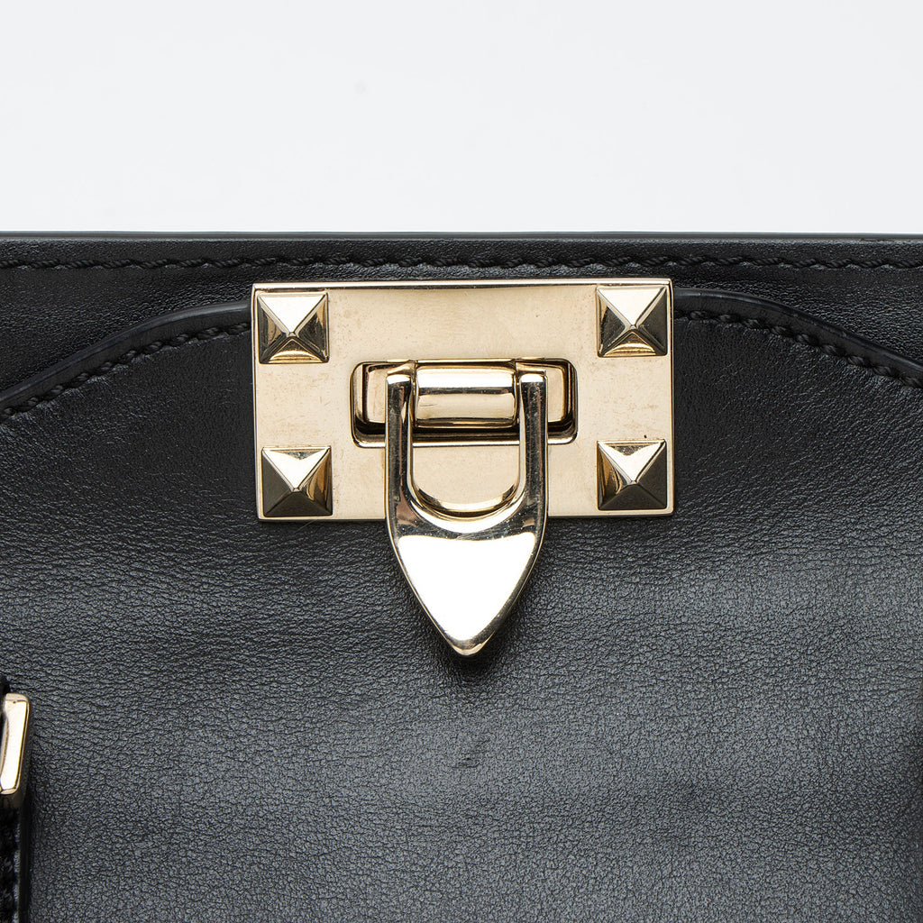 Valentino Calfskin Rockstud Double Handle Small Tote