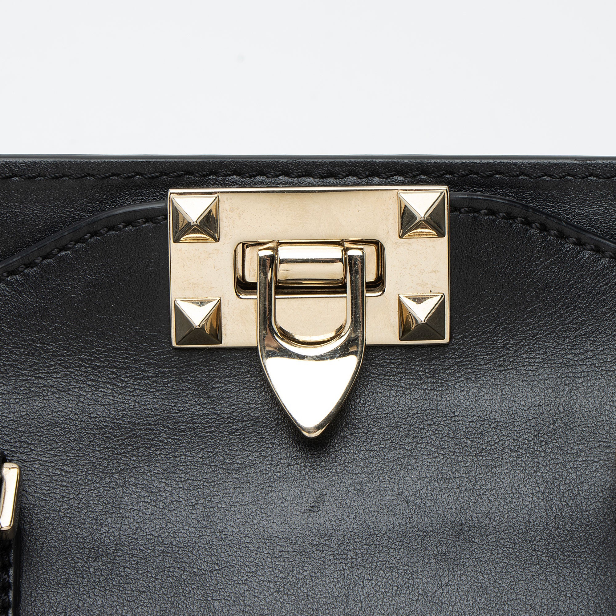 Valentino Calfskin Rockstud Double Handle Small Tote