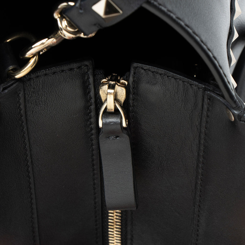 Valentino Calfskin Rockstud Double Handle Small Tote