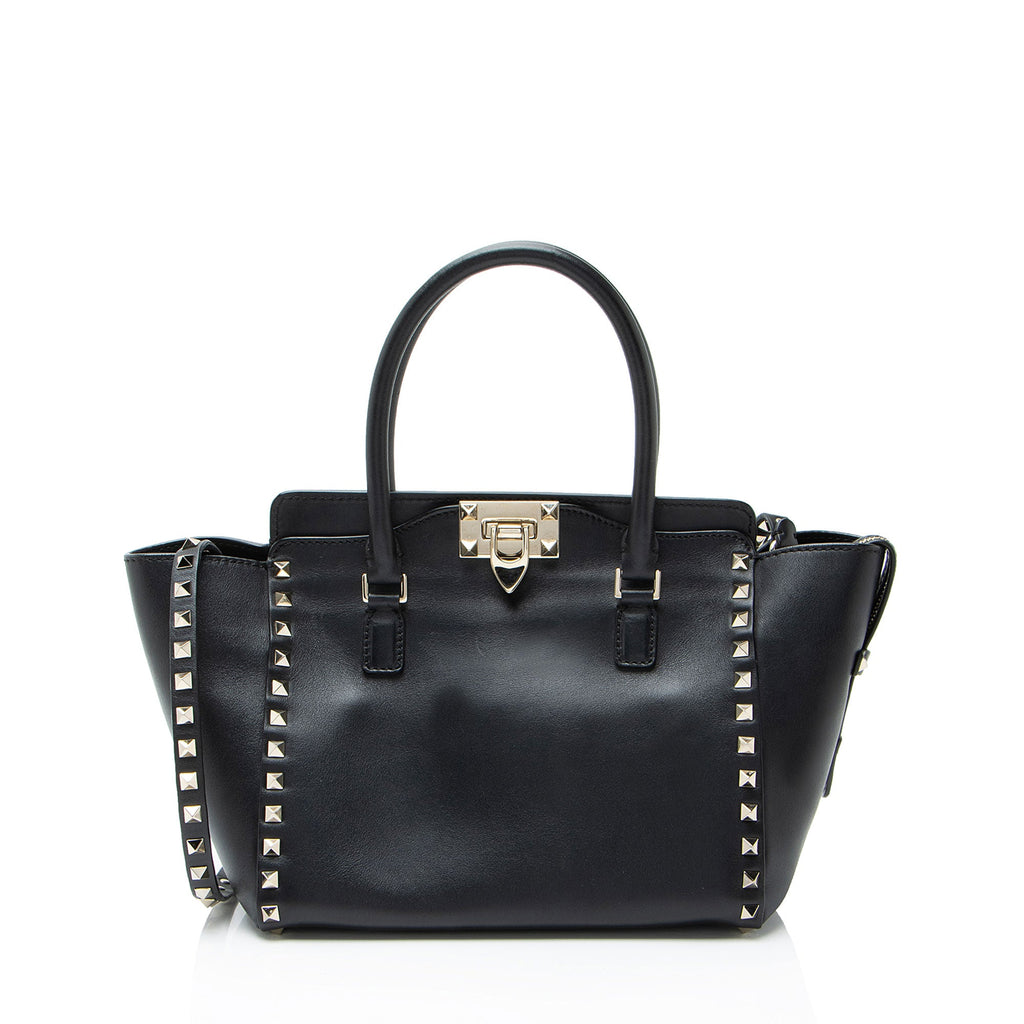 Valentino Calfskin Rockstud Double Handle Small Tote