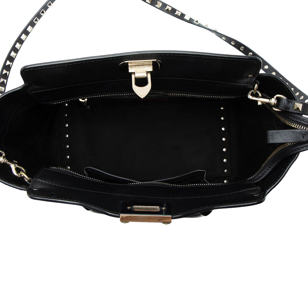 Valentino Calfskin Rockstud Double Handle Small Tote