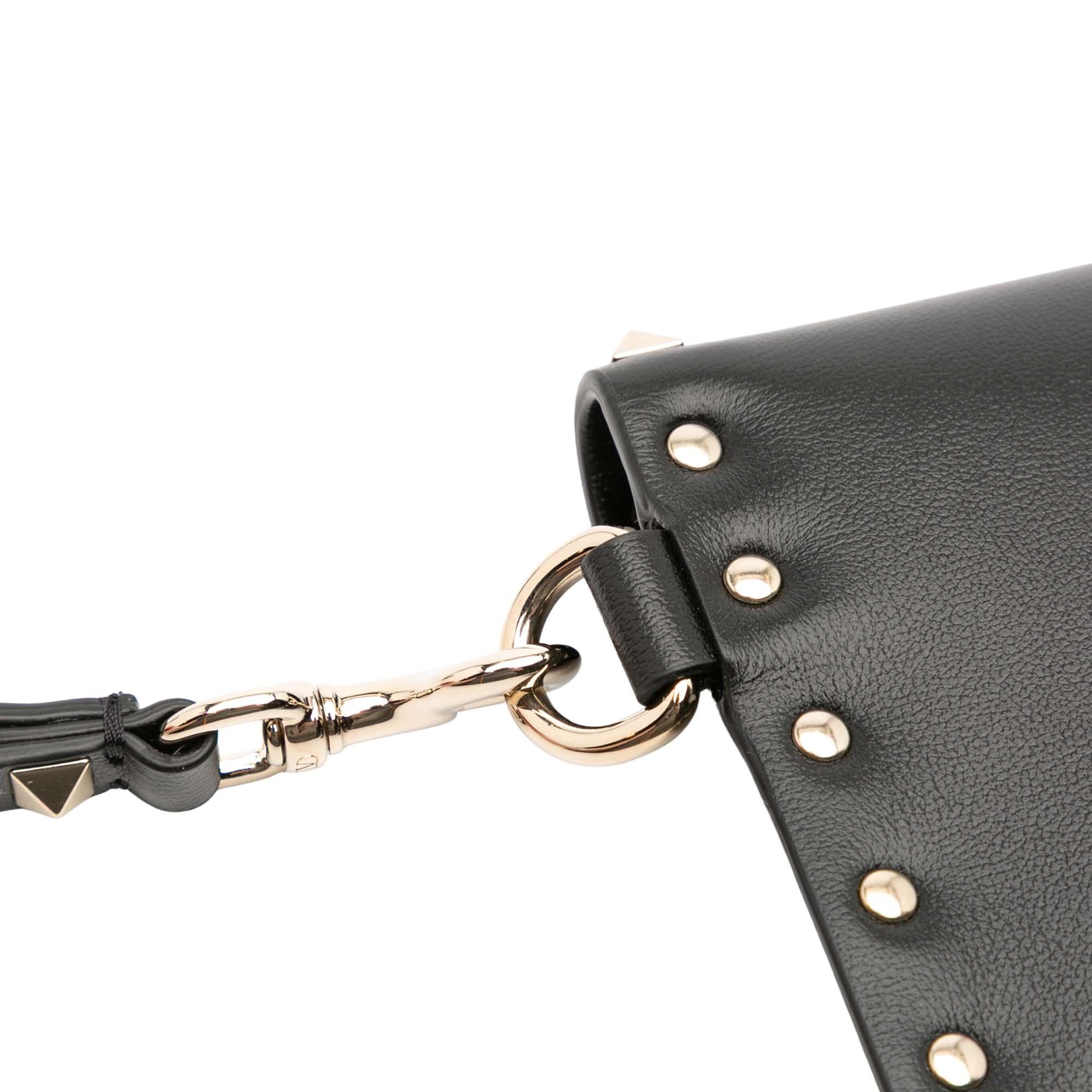 Valentino Calfskin Rockstud Envelope Flat Wristlet Clutch