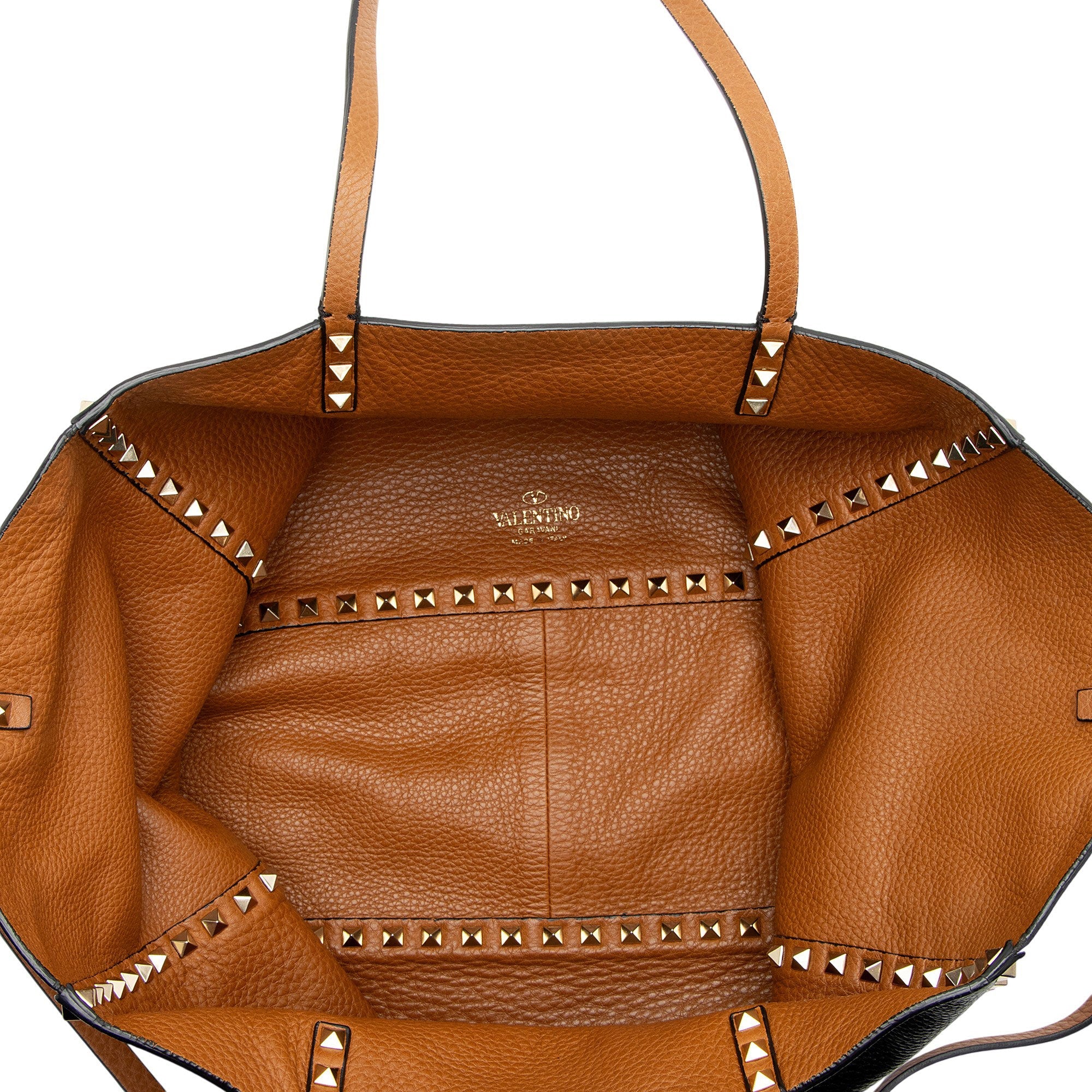 Valentino Calfskin Rockstud Medium Reversible Tote