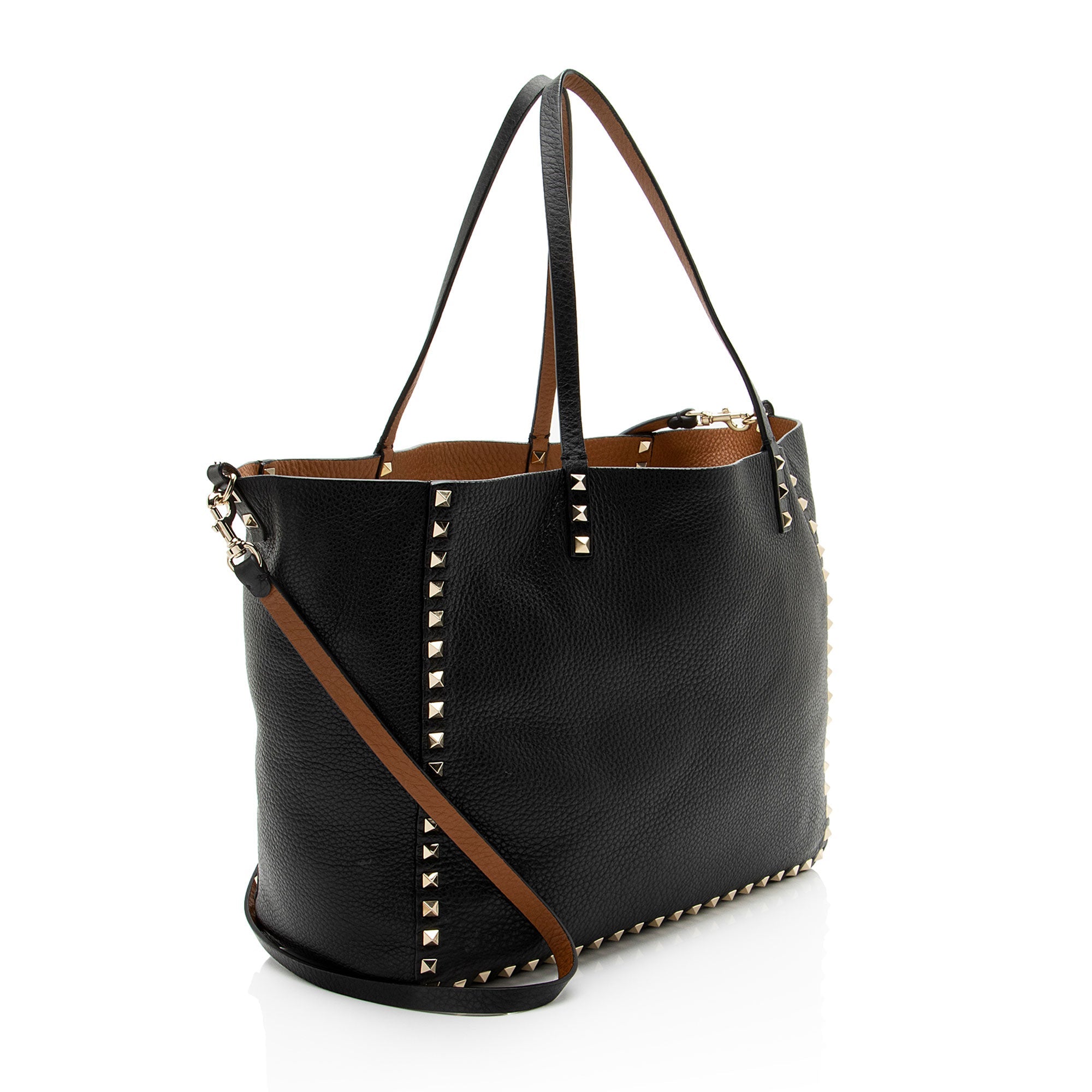 Valentino Calfskin Rockstud Medium Reversible Tote