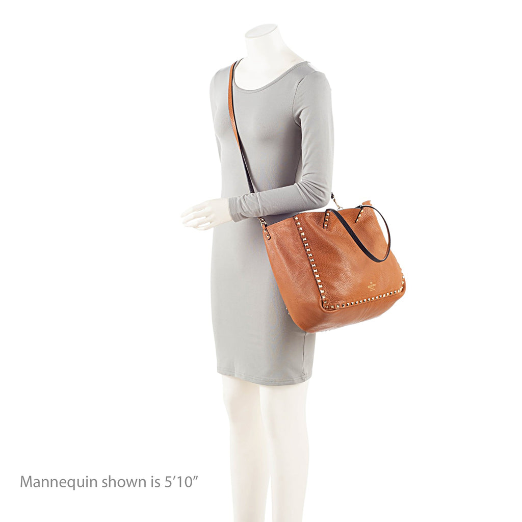 Valentino Calfskin Rockstud Medium Reversible Tote