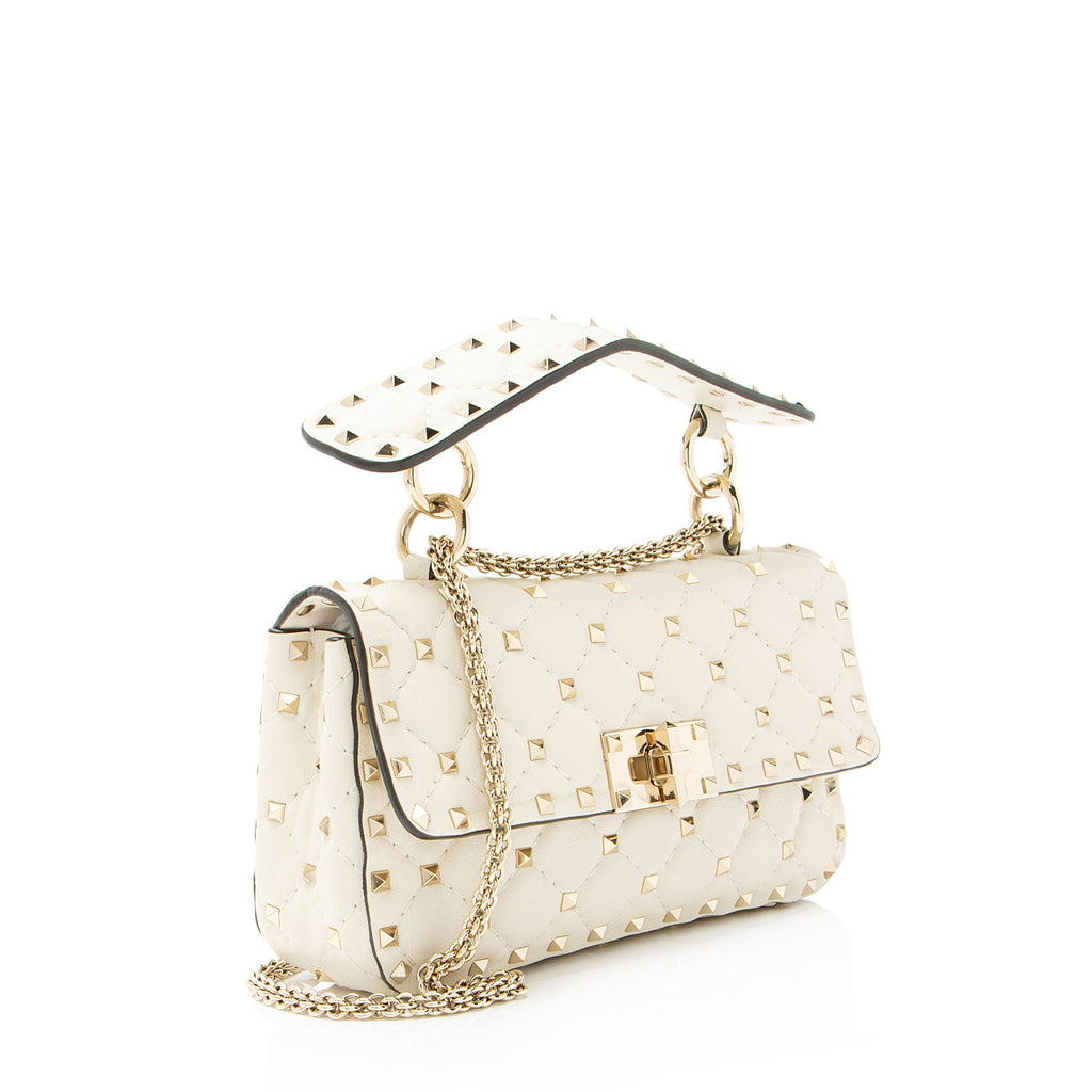 Valentino Calfskin Rockstud Spike Up Chain Small Shoulder Bag