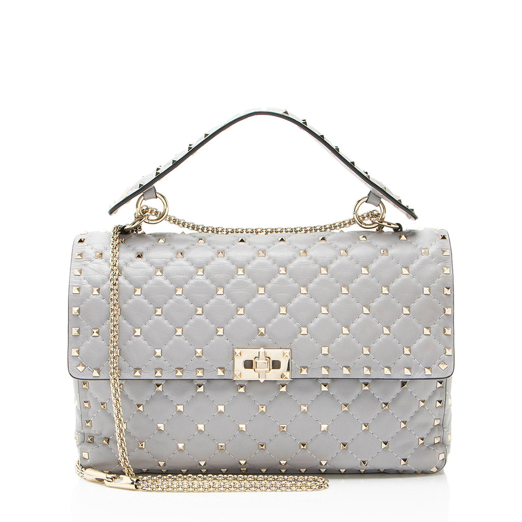 Valentino Metallic Calfskin Rockstud Spike Up Shoulder Bag