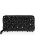 Valentino Calfskin Rockstud Spike Up Zip Wallet