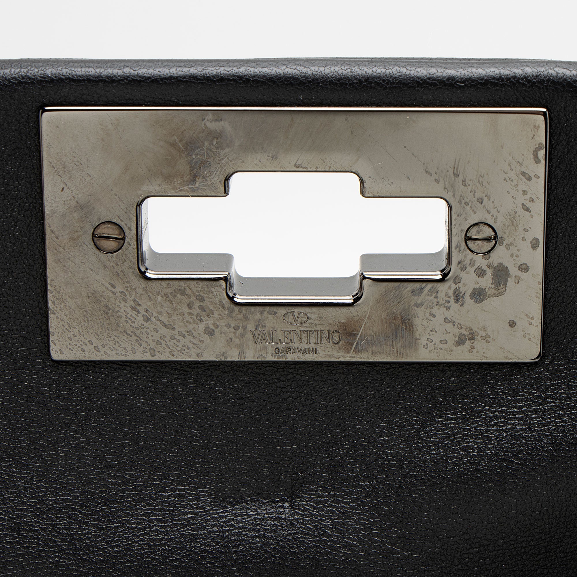 Valentino Calfskin Roman Stud Maxi Shoulder Bag
