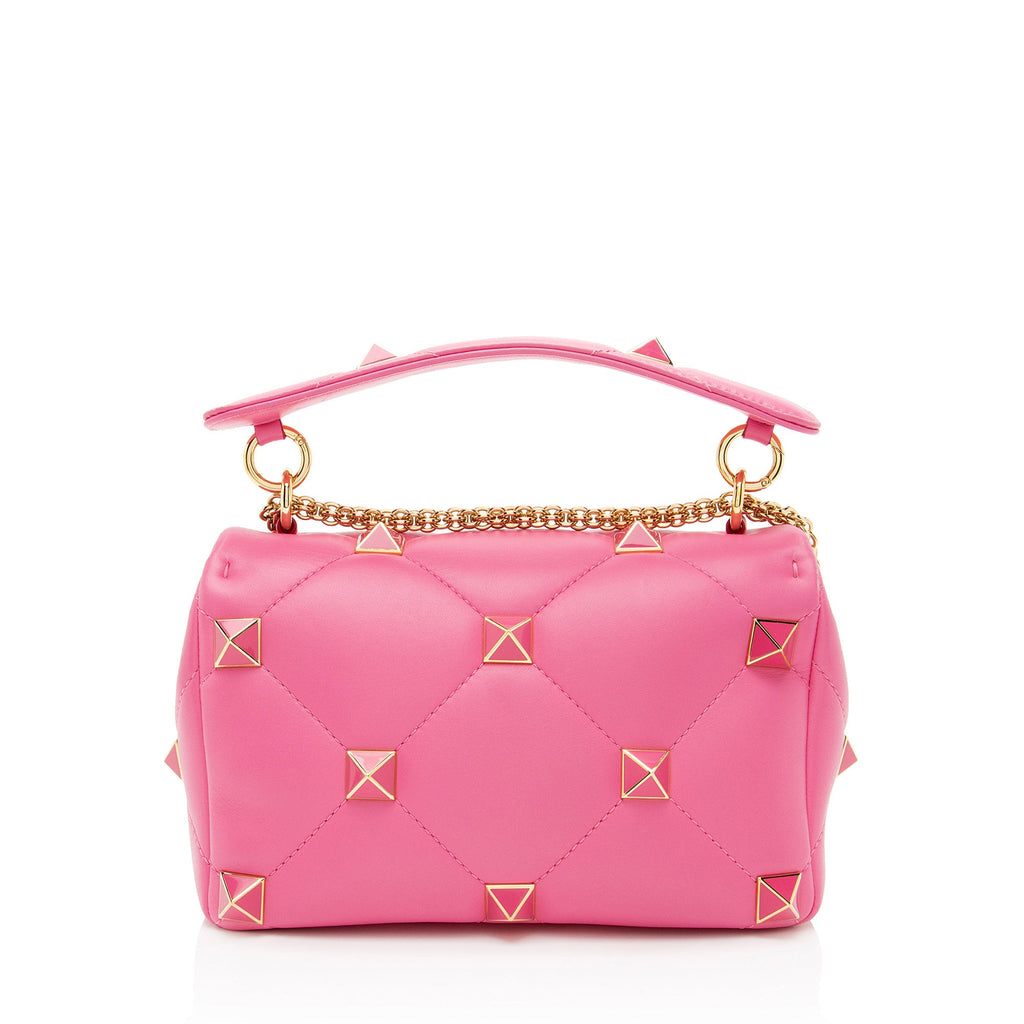 Valentino Calfskin Roman Stud Medium Shoulder Bag