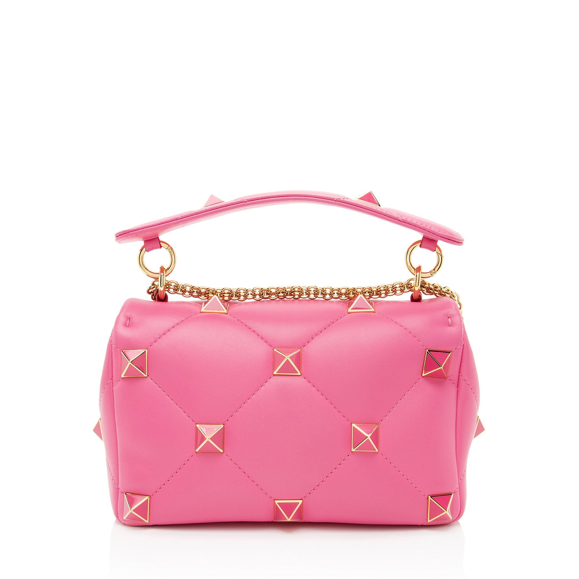 Valentino Calfskin Roman Stud Medium Shoulder Bag