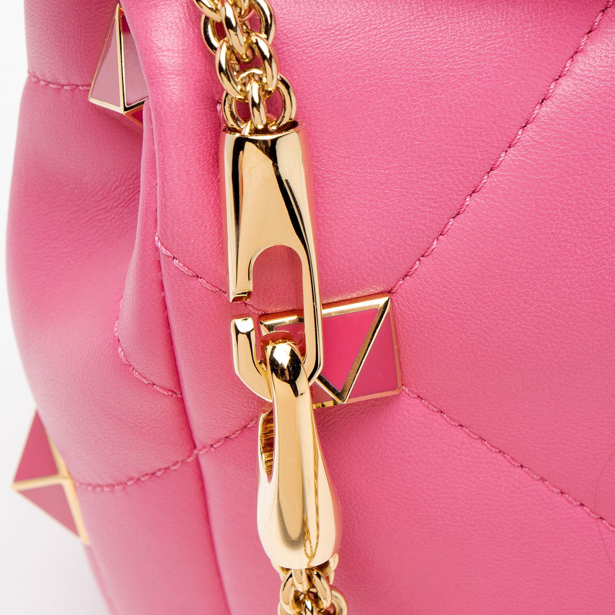 Valentino Calfskin Roman Stud Medium Shoulder Bag