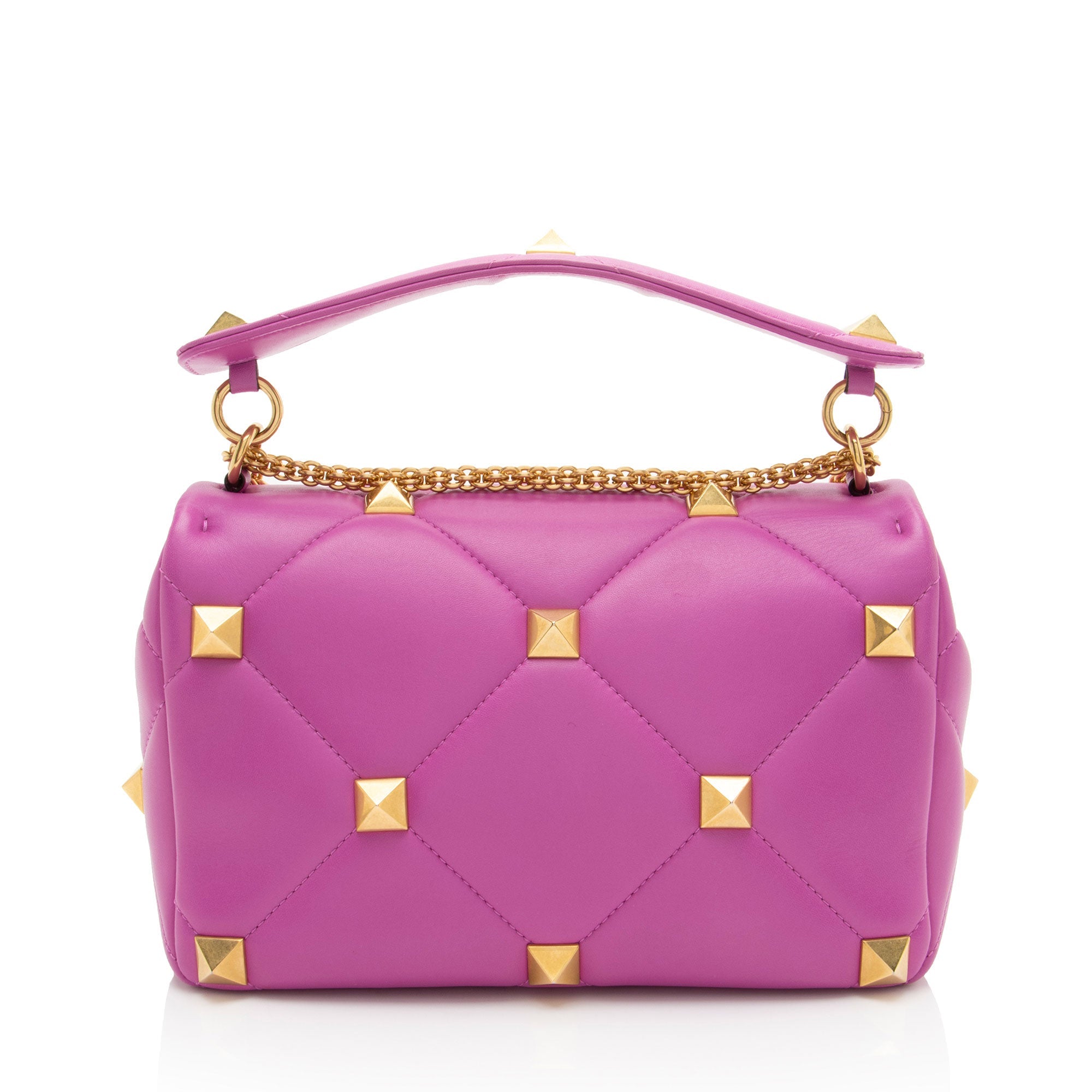 Valentino Calfskin Roman Stud Medium Shoulder Bag