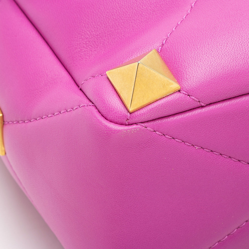 Valentino Calfskin Roman Stud Medium Shoulder Bag