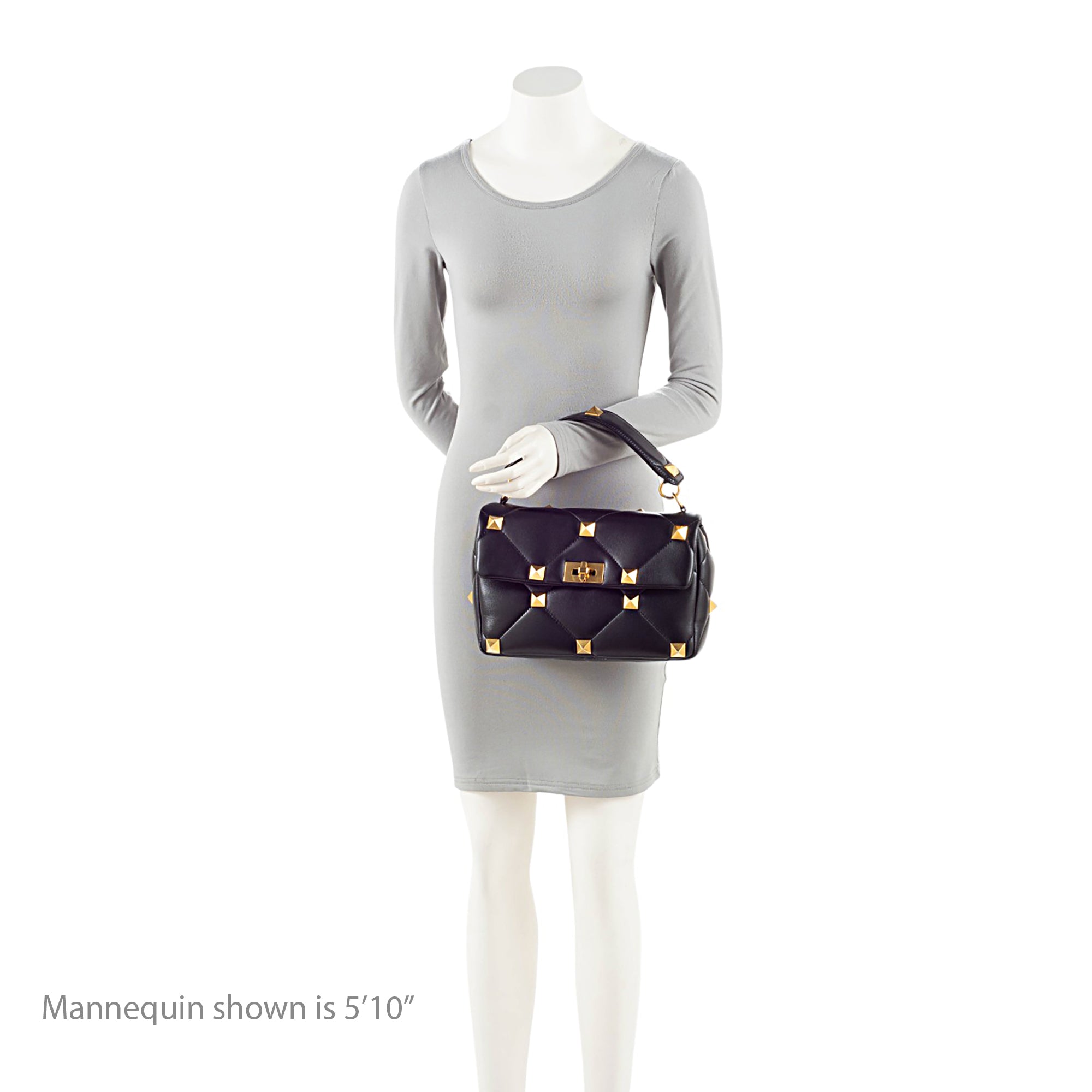 Valentino Calfskin Roman Stud Medium Shoulder Bag