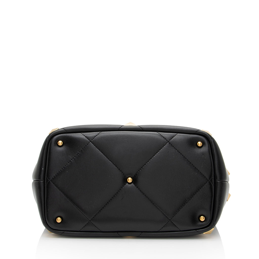 Valentino Calfskin Roman Stud The Handle Medium Top Handle