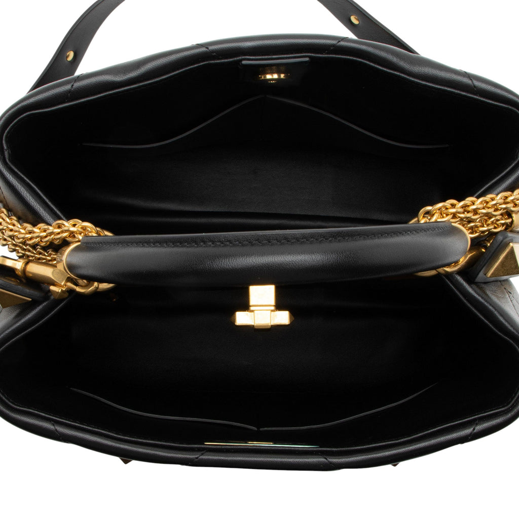 Valentino Calfskin Roman Stud The Handle Medium Top Handle