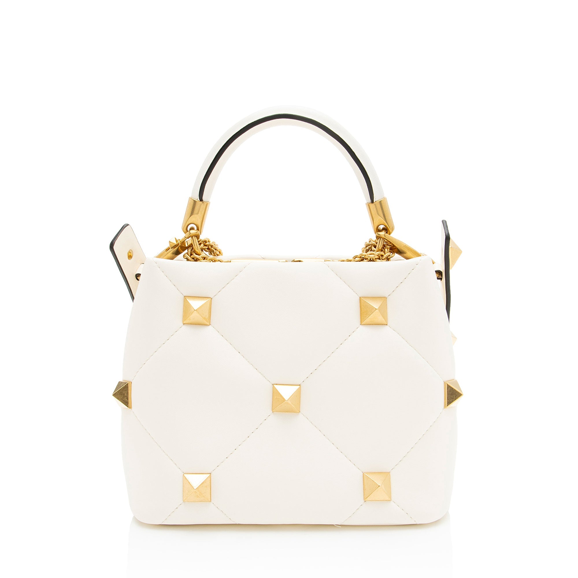 Valentino Calfskin Roman Stud The Handle Small Top Handle