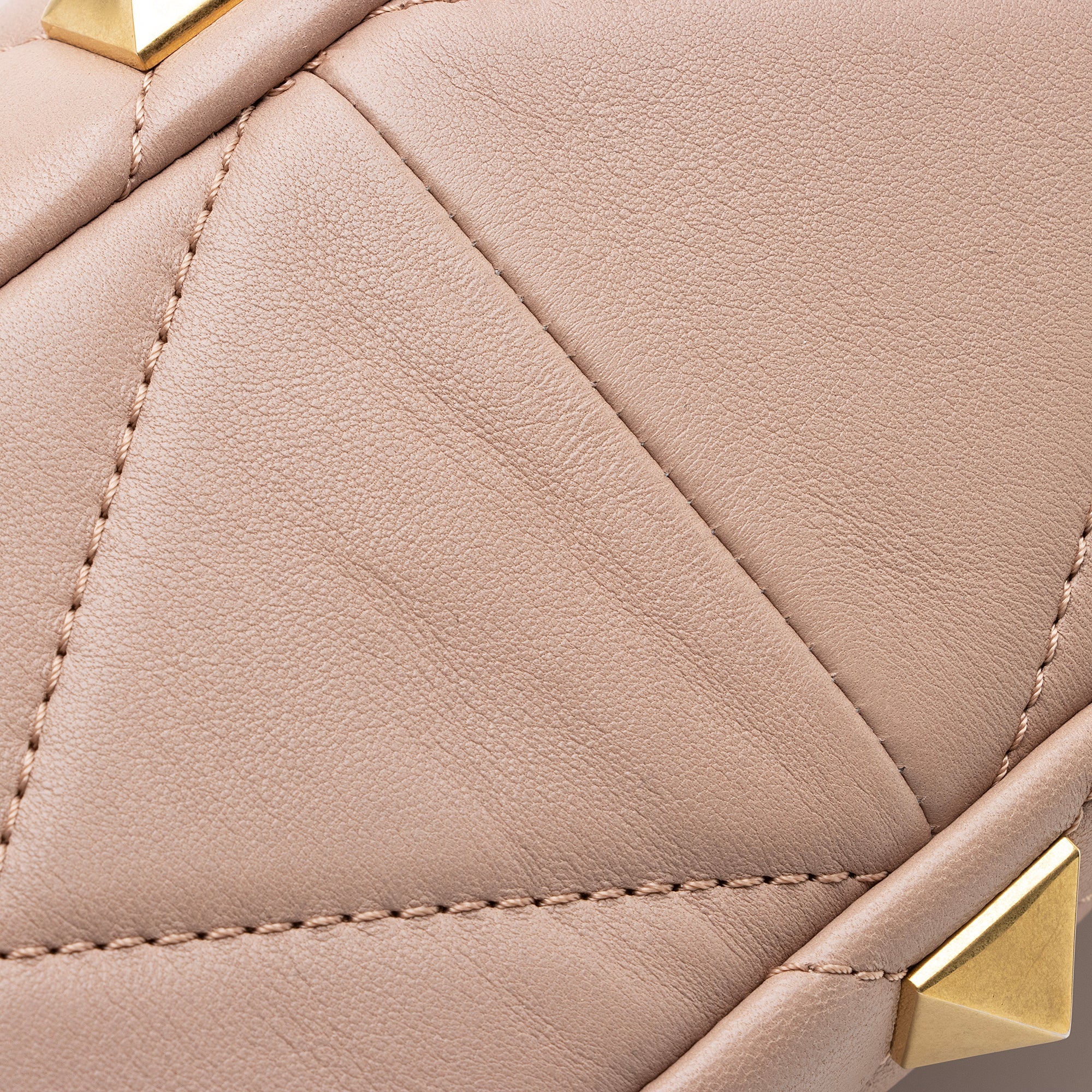 Valentino Calfskin Roman Stud Top Handle Large Shoulder Bag (SHF-22991)