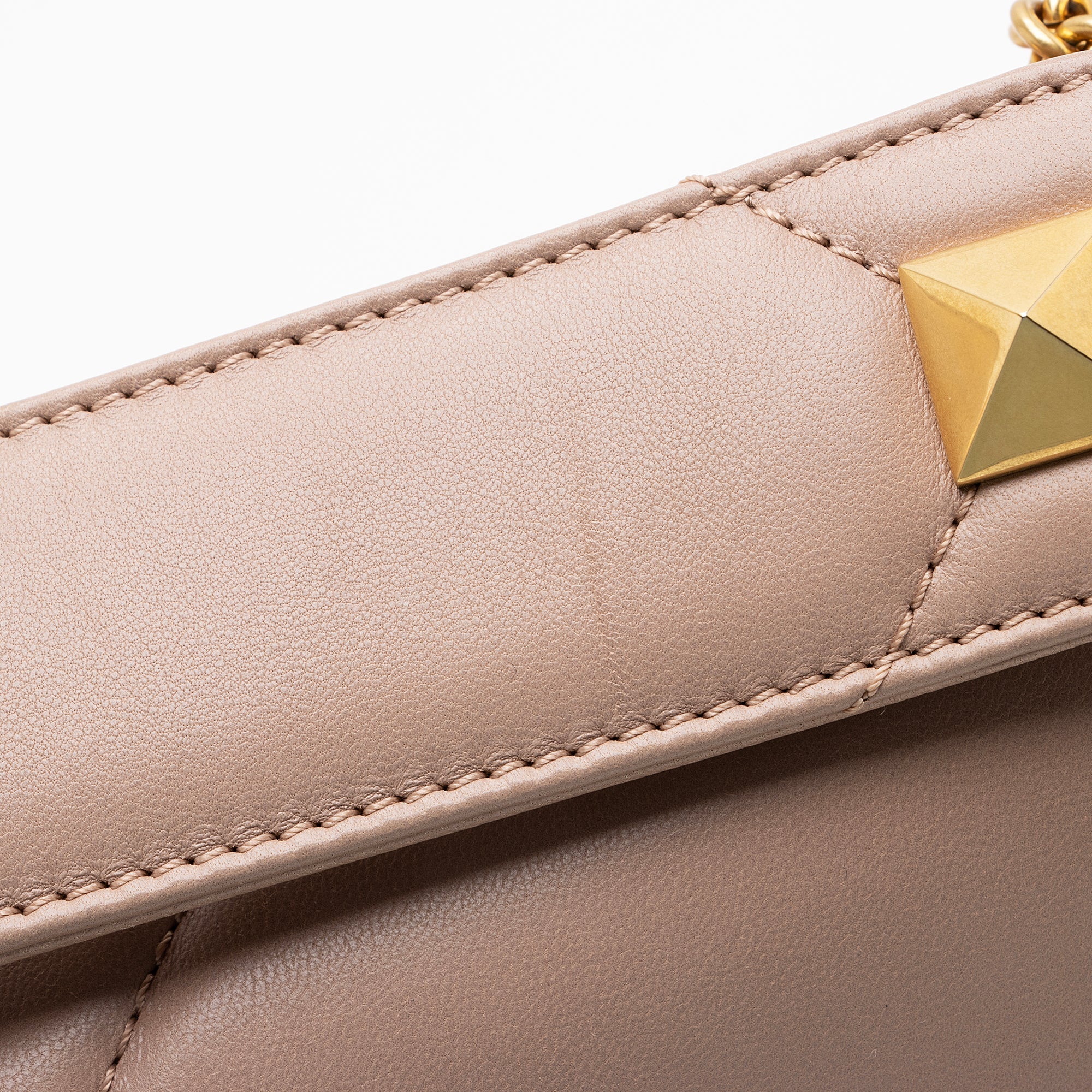 Valentino Calfskin Roman Stud Top Handle Large Shoulder Bag (SHF-22991)
