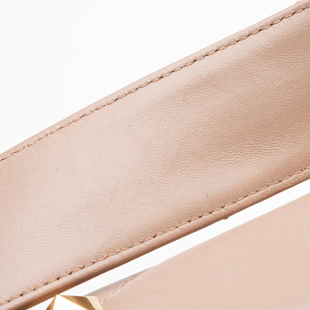 Valentino Calfskin Roman Stud Top Handle Large Shoulder Bag (SHF-22991)