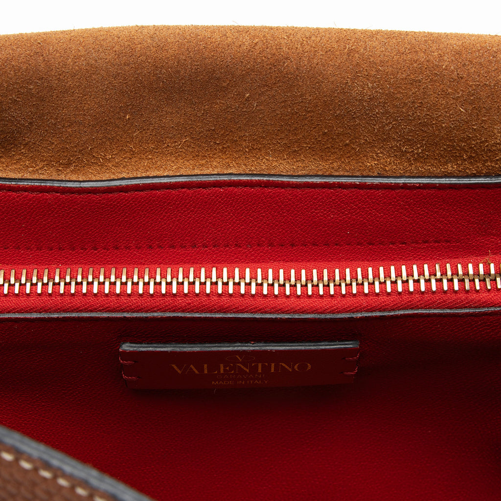 Valentino Calfskin Vring Flap Saddle Bag (SHF-Wbg0DV)