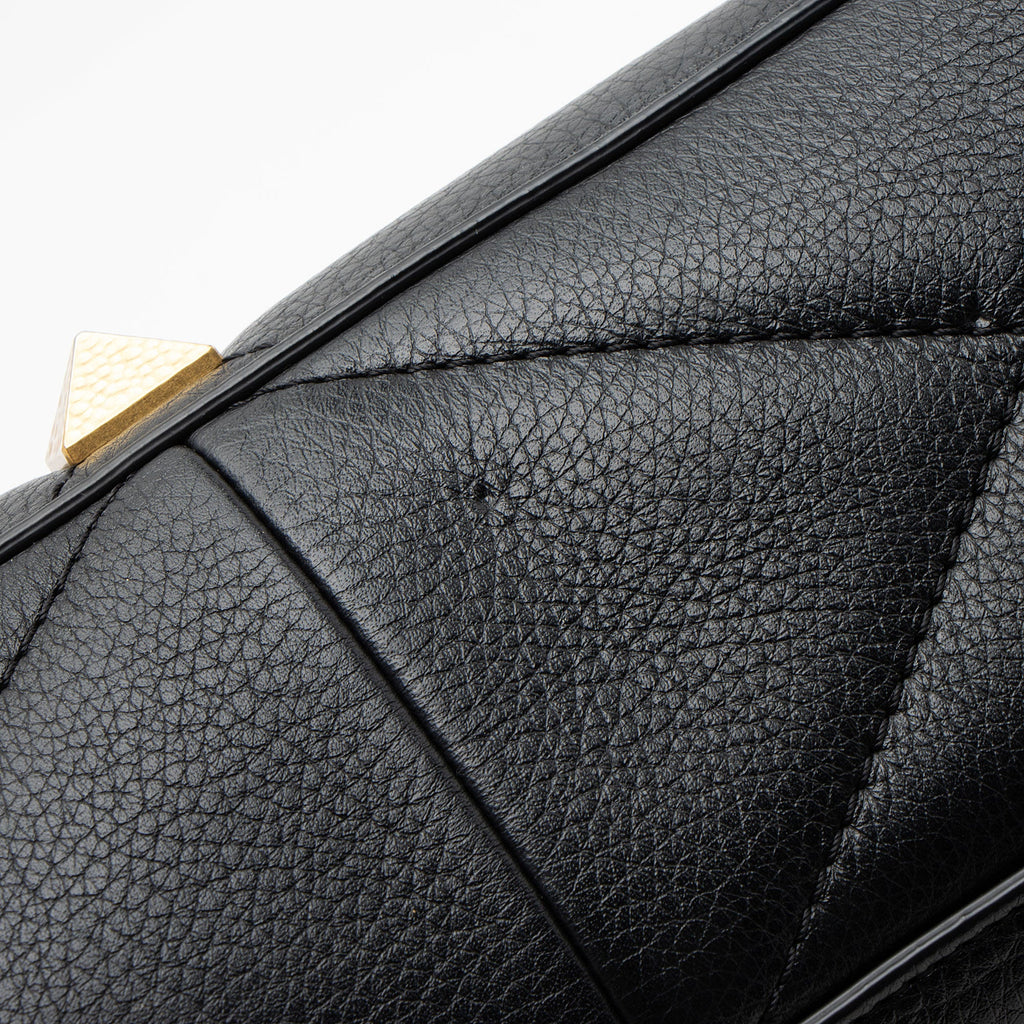 Valentino Grained Calfskin Roman Stud Medium Shoulder Bag