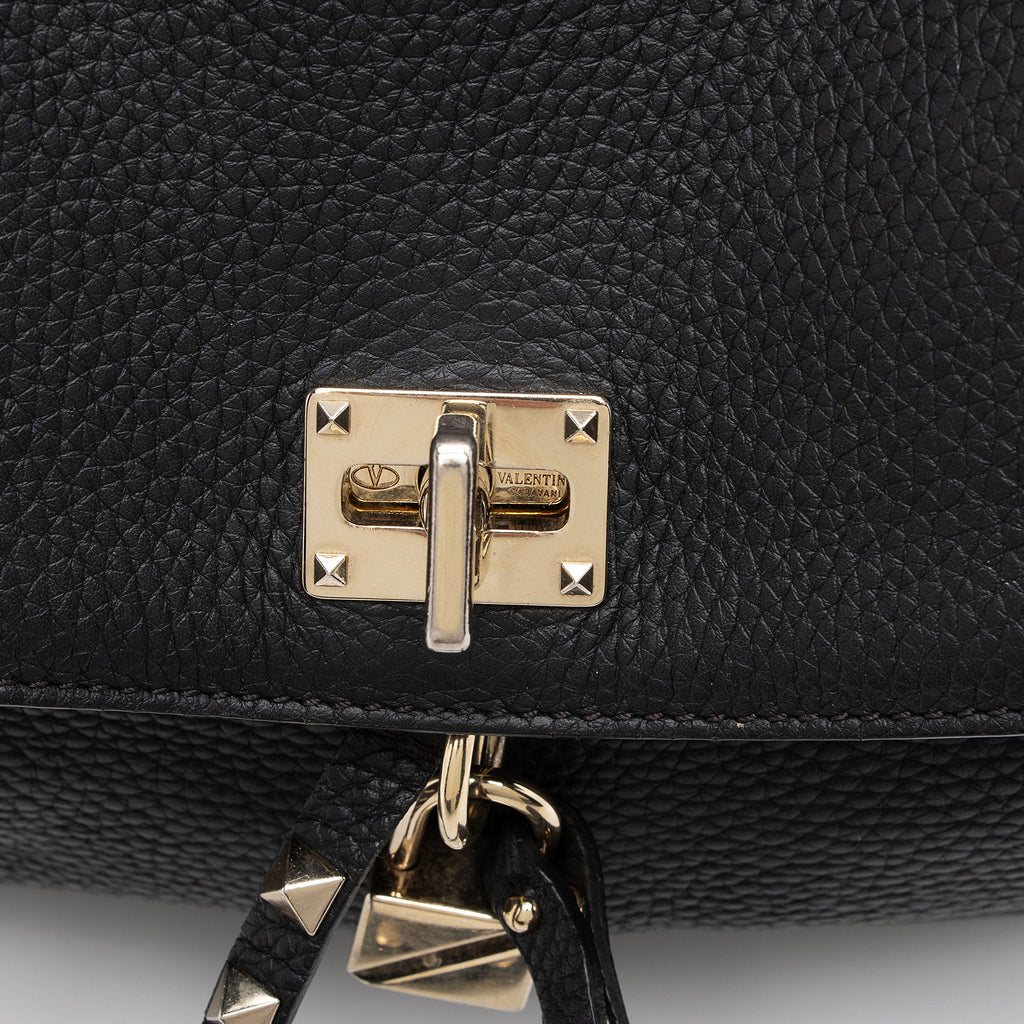 Valentino Grained Calfskin Rockstud Twiny Top Handle