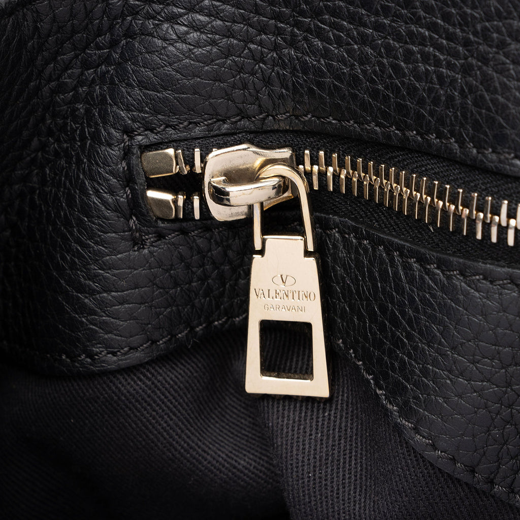 Valentino Grained Calfskin Rockstud Twiny Top Handle