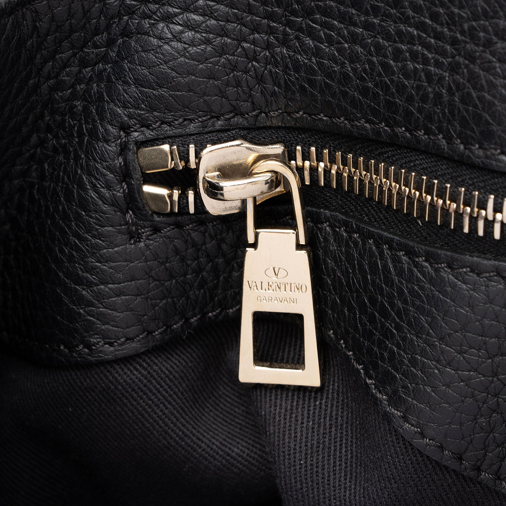 Valentino Grained Calfskin Rockstud Twiny Top Handle