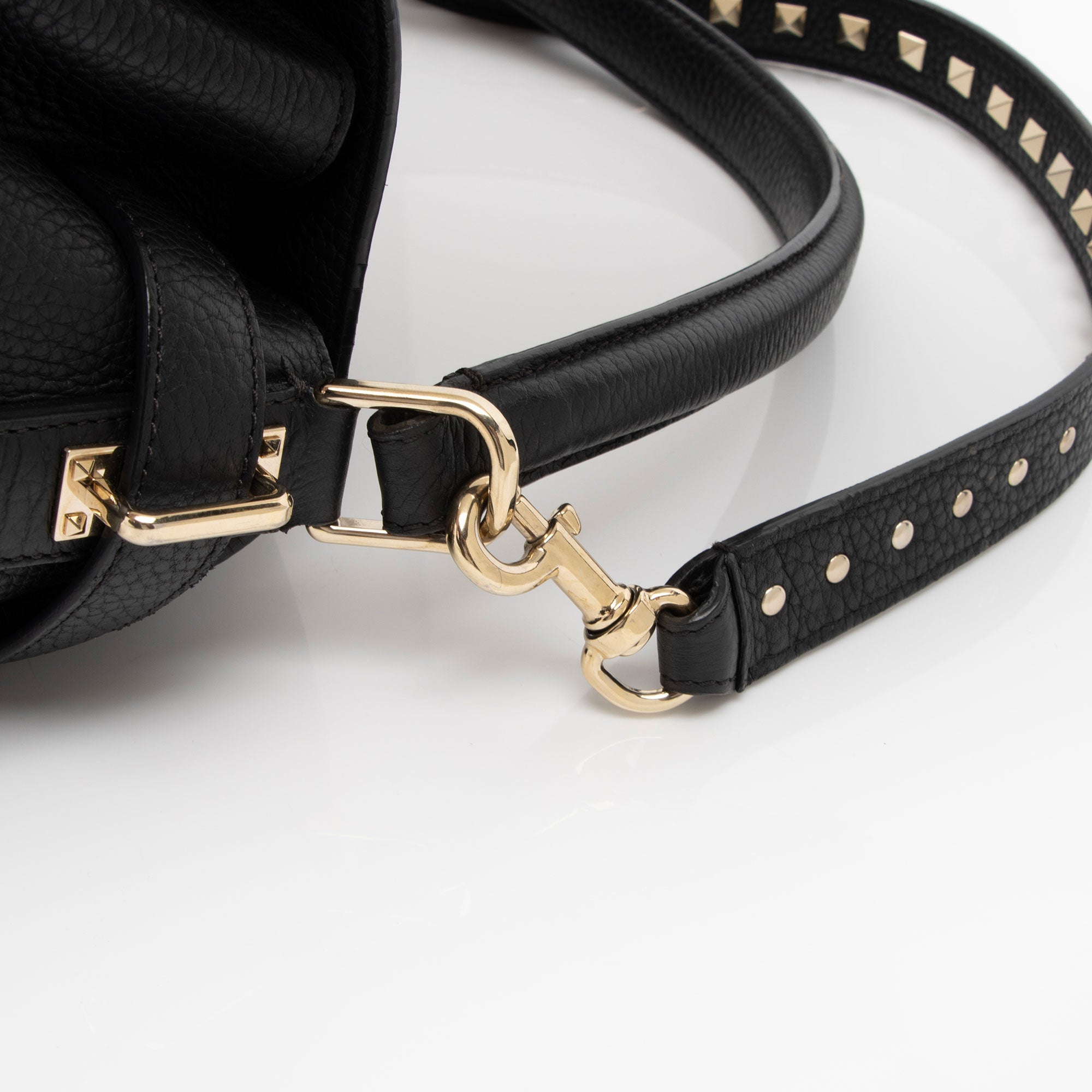 Valentino Grained Calfskin Rockstud Twiny Top Handle
