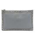 Valentino Grained Calfskin Rockstud Zip Clutch