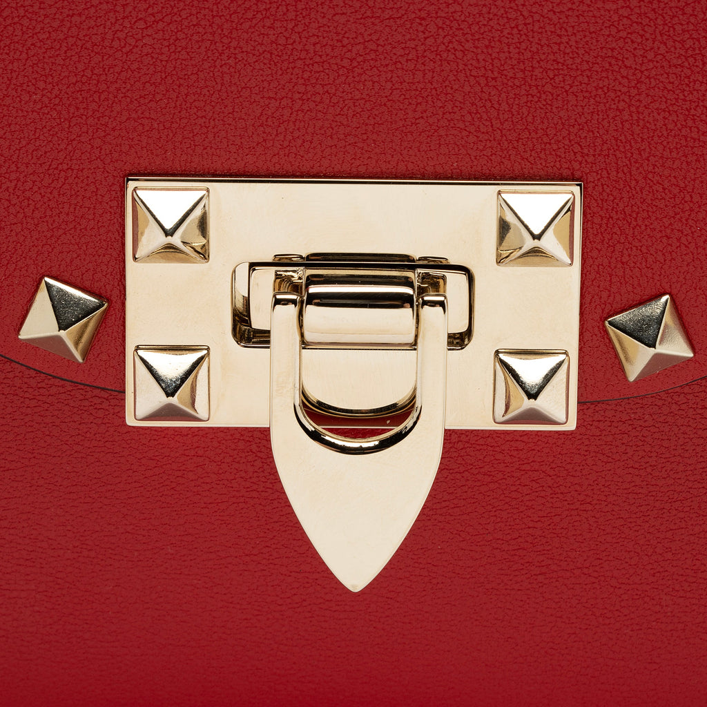 Valentino Grainy Calfskin Rockstud Flap Small Crossbody Bag (SHF-gUNU2H)